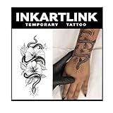 INKARTLINK Tattoo Tech, 2 Sheets Large Semi Permanent Tattoo, Temporary Tattoos, Last 1-2 Weeks, Waterproof, Realistic Look, No Adhesive, No Reflection (Flower Design)210