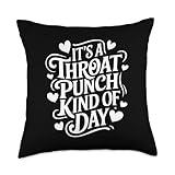 Punch Sarcastic Funny Edgy Attitude Graphic Typography Throw Pillow