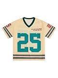 BEAUDRM Men's Plus Size Jersey T-Shirts Number Graphic Tees Short Sleeve V Neck Tee Shirt Apricot 5X-Large Plus