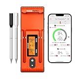ThermoPro Twin TempSpike Wireless Meat Thermometer Digital with 2 Meat Probes, 500FT Bluetooth Cooking Thermometer with LCD-Enhanced Booster for Turkey Beef Rotisserie BBQ Oven Smoker Food Thermometer