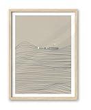 iHery Natural OAK Wood Jesus and Peter Walk on Water Framed Wall Art, 12x16 in Modern Sketch Bible Verses Canvas Art Decor, Beige Logs Boho Scripture 1Pack for Living Room Bedroom