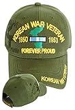 Korean War Veteran Baseball Cap, Forever Proud 1950-1953, Military Green