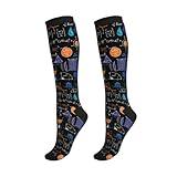 Geoocii Science Mathematic Compression Socks For Women & Men 15-20 Mmhg, Best For Running, Nursing, Hiking, Flight&Travel