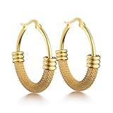 25mm/30mm Trendy Hoop Earrings For Women, Minimalist & Chic, 18K Gold Plated 316L Stainless Steel (30MM, gold)