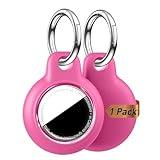 MOLOSLEEVE Upgrade for Airtag Holder Case with Keychain, Waterproof Anti-Scratch & Shock GPS Cover, Key Chain, for Airtags Accessories for GPS Item Tracker Cases for Backpacks, Bags, Luggages,Rose Red