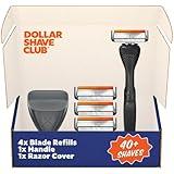 Dollar Shave Club | Travel Shave Set | 4 Swift Rinse Refill Cartridges, 1 Handle, 1 Razor Cover