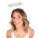 Kangaroo Angel Halo Headband for Women - Light up Feather Headpiece with 6 White LEDs - Halo Crown Angel Costume Accessories Dressup Apparel