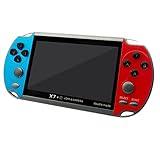 DREAMHAX X7 Plus Handheld Game Console , Preload 10000 Games Portable Video Games Support HDMI Output & Double Player Classic Arcade Retro Game Player (4.3" Screen Red & Blue)