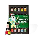 Smokehouse by Thoughtfully Holiday Ultimate Grilling Spice Seasoning Gift Set,Flavors Include Chili Garlic, Rosemary and Herb, Lime Chipotle and More, Christmas Wrap, Set of 20