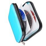 XiongYe CD DVD Wallet, 32 Capacity Heavy Duty, DVD CD Case Holder for Car,Portable DVD/VCD Storage Disk, Hard Shell Sturdy case, Car CD Disk Holder,Booklet, Blu-ray Wallet (32 Capacity,Skyblue)