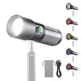 NEEWER Basics RGB Photography Flashlight, 4 Colors/20 GOBO Filters/CRI95+/7500mAh, 10W 6300K Portable LED Video Spotlight Patterned Ambient Aluminum Sunset Light for Recording Studio Lighting, FL10