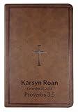 Personalized CSB Reference Bible Faux Leather Large Print Size with Index Tabs | Custom with Name, Date or Text | Gift for Christian & Religious Celebrations | Brown