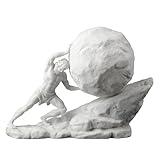 Veronese Design 8 1/8 Inch Sisyphus Pushing The Eternal Boulder Resin Statue Marble White Finish Home Decor Sculpture Greek and Roman Collectible