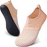 SEEKWAY Water Shoes Quick-Dry Aqua Socks Barefoot Slip-on for Beach Pool Swim River Yoga Lake Surf Women Men Nude Pink SK001