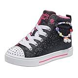 Skechers Girls Twinkle Sparks-Charm Bestie Sneaker, Black, 1 Little Kid