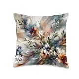 Creative Expressions By Artful Minds Abstract Floral Watercolor Tapestry Modern Expressionism Throw Pillow, 16x16, Multicolor