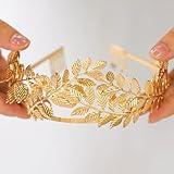 EAWIN Gold Headpiece for Women Greek Goddess Crown Leaf Headband Laural Wreath Hair Accessories Roman Empress Toga Costume Party Leaves Bridal Halloween Cosplay