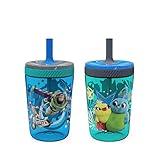 Zak Designs Kelso 15 oz Tumbler Set (Toy Story 4 - Woody & Buzz 2pc Set) Toddlers Cup Leak-Proof Screw-On Lid with Straw Made of Durable Plastic and Silicone, Perfect Bundle for Kids