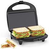 OSTBA Sandwich Maker, 2 Slice Grilled Cheese Maker with Non-stick Flat Plates, Indicator Lights, Cool Touch Handle, Easy to Clean and Store, 750W