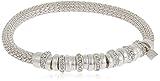 Nine West Women's Crystal Rondell Stretch Bracelet Silver Tone