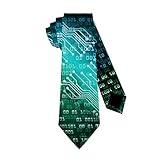Guhothli Men's Classic Business Tie Silk Necktie Programmer Binary Computer Code Digital Data View Technology Neck Ties