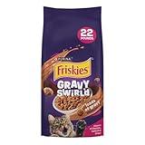 Purina Friskies Dry Cat Food Gravy Swirl'd With Flavors of Chicken, Salmon and Gravy - 22 lb. Bag