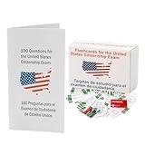 U.S Civics Test Flash Cards Combo Set with Bilingual Booklet -Flashcards for The United States Citizenship Naturalization Study Guide with 100 US Civics Questions & Answers (1 Set)