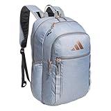 adidas Excel Backpack for Men & Women – Durable Large Athletic Laptop Bag, 7.0/Twill Grey/Grey/Rose Gold, OSFA