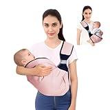 Baby Sling Carrier,Baby Carrier Newborn To Toddler, Adjustable Lightweight Breathable Carrier, Infant Hip Seat Carrier for Toddler Sling, Nursing Sling Wrap Carries 7-45 Lbs, Pink