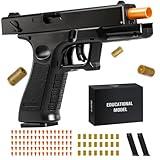Semi-Automatic Toy Gun Pistols, Soft Bullet Toy Gun with Shell Ejecting, Toy Foam Blasters & Guns for Boys Girls Kids, Education Toy Pistol Model Gifts for Halloween Christmas Birthday (Black)