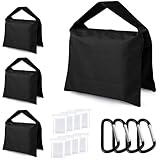 ABCCANOPY Photography Sandbag for Video Stand, Heavy Duty Weight Bags for Light Tripod, Camping Chair, 4 Packs (Black)
