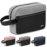Elviros Travel Toiletry Bag for Men Hanging Toiletries Dopp Kit Small Bathroom Hygiene Tool and Medicine bag for Traveling Essential Shaving Pouch (Grey&Black)