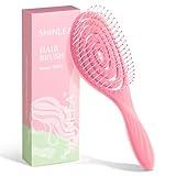 SHINLEA Detangle Hair Brush, Detangling Wet Spiral Hairbrush for Women, Men, kids, Vented Detangler for Blow Drying, Glide Through Tangles For All Hair Types (Pink)