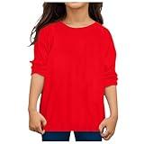 Kids Long Sleeve Solid T Shirts Autumn Casual Blouse Unisex Design Soft Tee for Boys Girls Simple Minimalist Style