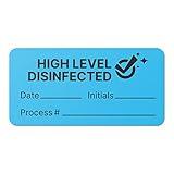 300 Labels - Area Has Been Disinfected by Labels 1.5 x 0.75 inch, Blue Write-in Sanitized Checklist Stickers for Maids/Car Rentals/House Rentals/Restaurants - 1 Roll