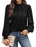 WIHOLL Long Sleeve Shirts for Women Fall Outfits for Women 2025 Business Casual Tops Blouses Dressy Casual Early Fall Fashion Boho Tops School Outfits for Teachers Old Money Clothes Trendy Black L
