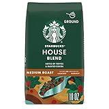 Starbucks Ground Coffee, Medium Roast Coffee, House Blend, 100% Arabica, 1 bag (18 oz)