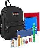 Trail maker Backpack with School Supplies for Kids - 20 Piece Back to School Supplies with 17" Backpack (Black)
