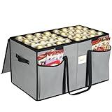BALEINE Christmas Ornament Storage Box with Dividers, Premium Holiday Ornaments Storage Container Bin for Xmas Decorations (128 Ball, Grey, Without Tray)