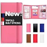 LINTRU Trifold Car Registration and Insurance Holder, Fits in Glovebox, Durable Design for Long-Term Use, Multi-Pocket Storage, Wipe-Clean PU Leather, Ideal Car Accessories for Men & Women, Gift-Ready