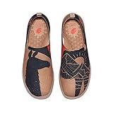 UIN Men's Loafers Lightweight Knitted Sneakers Walking Casual Slip Ons Funny Style Art Painted Travel Shoes Peru Memory (11.5)