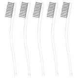 Mestream 5 PCS Stainless Steel Wire Brushes, Heavy Duty Metal Bristle Cleaning Brush, for Cleaning Kitchen Gaps, Floor Drain, Hair Catch, Sink (White)
