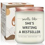 Volufia Candle, Writing Writer Gifts for Women - Funny Gifts for Book Novelist Screenwriter, Aspiring Literature Literary Presents for Author Poet - Lavender Scented Candles