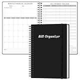 Bill Organizer - Monthly Bill Payment for Personal Budgeting Financial, Payments Checklist Organizer, 5.8" x 8.5", Black
