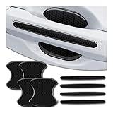 Couslcd 4Pcs Reflective Car Door Handle Bowl Sticker, Car Door Handle Protective Sticker Anti-Scratch (Black, 8Pcs)