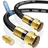 Nixsto RG6 Coaxial Cable, 3FT 6FT 10FT 15FT 25FT 50FT 100FT Coax Cable Cord with Gold F-Type Connector, High Speed Internet, Digital TV Aerial for HDTV, Satellite, Antenna, Modem with Extender- 10ft
