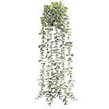 Der Rose 1Pcs Fake Plants Hanging Artificial Potted Faux Eucalyptus Plants for Vintage Boho Farmhouse Bathroom Office Desk Wall Book Shelf Room Accessories Decor Indoor
