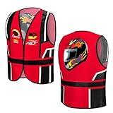 Jiuguva 2 Piece Red Kids Race Car Vests, Kids Race Car Driver Costume for Boys Girl Birthday Halloween Role-play Party Decoration