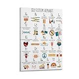 Wall Art Poster Self Esteem Coping Skills Alphabet Poster Kids - ABC Self-Esteem Alphabet Teens Young Adults Gift - A to Z Digital Wall Art School Kids Bedroom Room Classroom Canvas Decor Black Framed