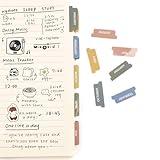 Lumintutu Laminated Planner Monthly Stickers,40 Adhesive Plan Tabs Accessories for Notebooks (2 Sets 12 Month Tabs and 16 Blank Tabs), Hobonichi 2025 Happy Calendar Inserts Set (Morandi)